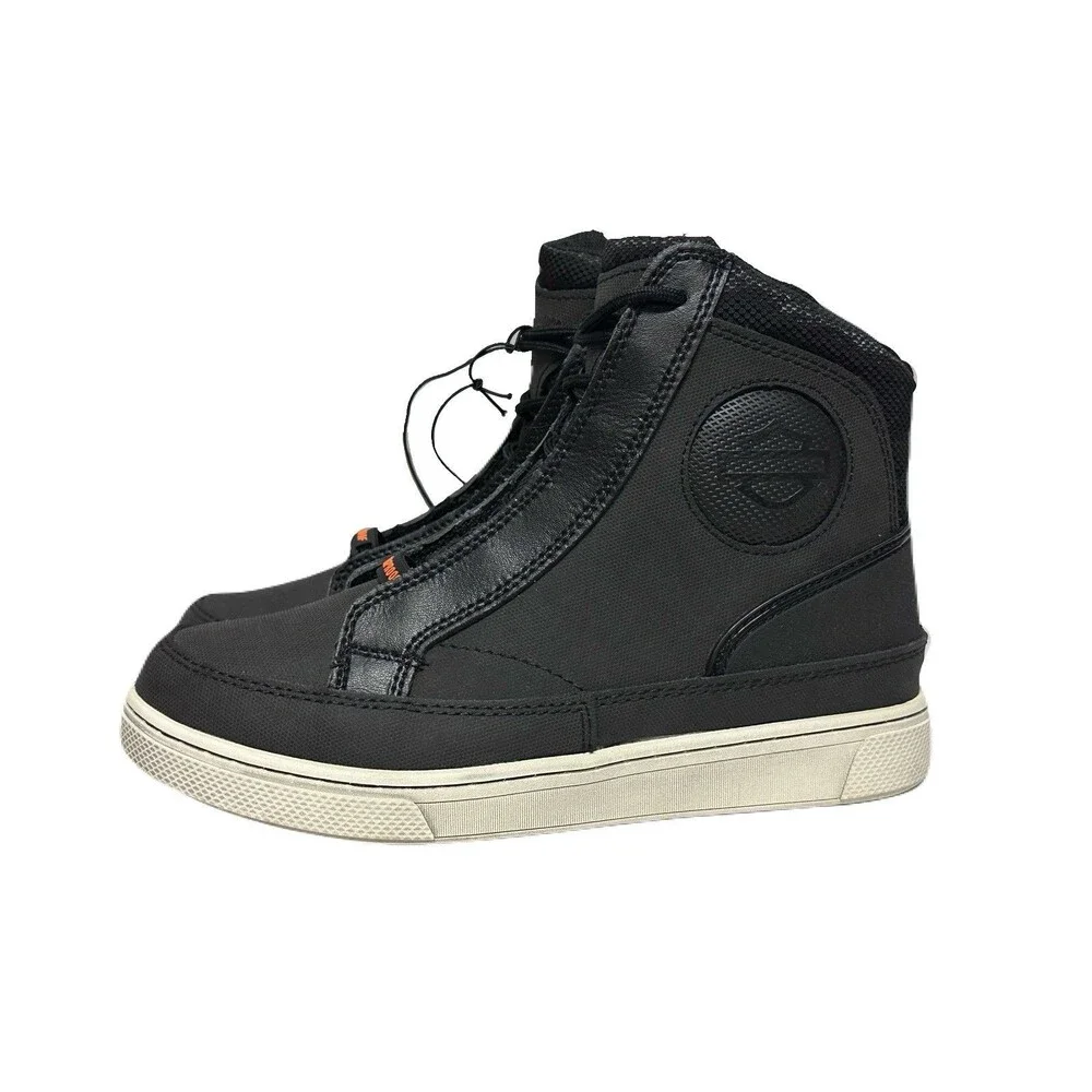 NEW Harley Davidson Vardon Womens 6.5 Black Waterproof Leather Riding Sneakers